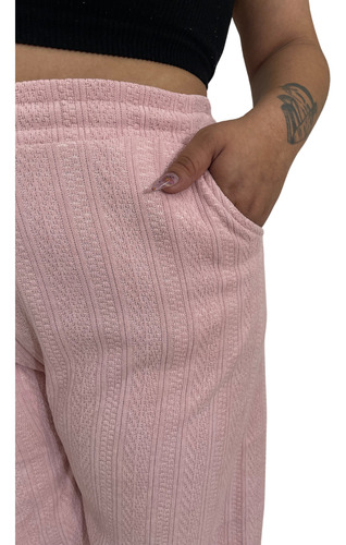 Pantalón Wide Leg Canalé Con Forro Afelpado Para Mujer 10pza