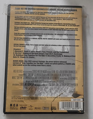 Dvd Musical Blink 182 - The Orethra Chronicles