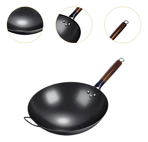 Sartén Wok Sartén Antiadherente Con Mango 34 Cm Con Oreja