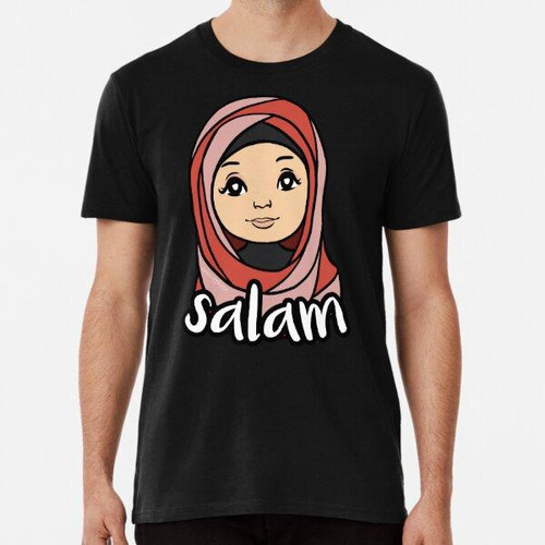 Remera Musulmán Original Me Red Hijabi Cartoon Algodon Premi