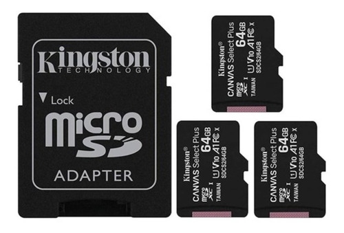 Pack 3 Memoria Micro Sd Kingston 64gb Canvas - Revogames
