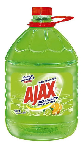 Limpiador Ajax 3000 Ml Bicarbonato Naranja-limon