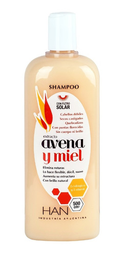 Shampoo Han Avena Y Miel Filtro Solar Quebradizos X 500 Ml