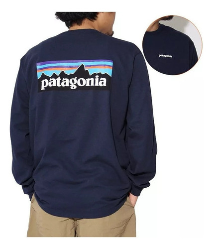 Playera Orgánica De Manga Larga Con Logo P-6 Patagonia