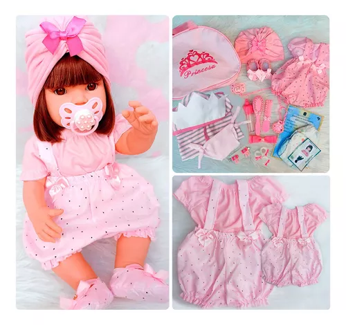 BEBÊ REBORN MEGA REALISTA KITTY TODA MIMOSA EM SILICONE COM KIT DE  ROUPINHAS - Maternidade Mundo Baby Reborn