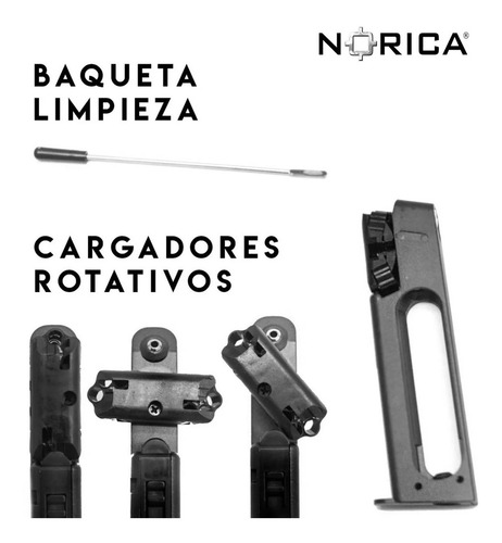 Imagen 7 de 10 de Pistola Co2 Norica Full Metal Plomo 4,5 Estuche Accesorios