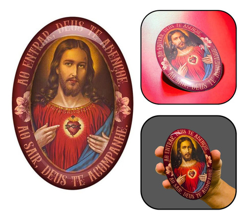 Adesivo Sagrado Coração De Jesus Resinado