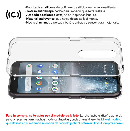 Funda Silicón Para Nokia 7.2 7.1 6.2 6.1 5.4 5.1 4.2 3.4 2.3