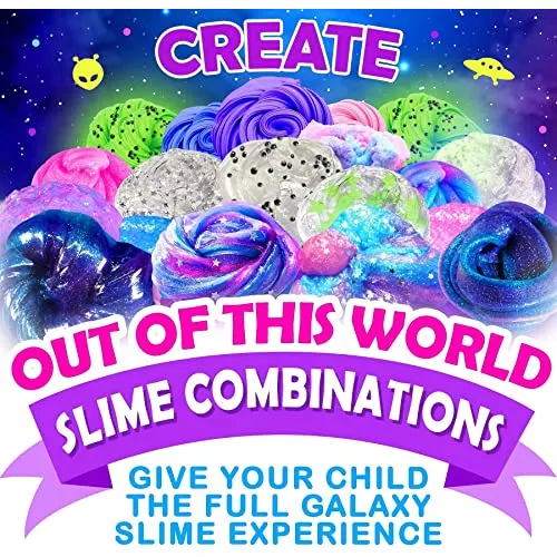 Galaxy Slime Kit Hacer Glitter Slime & Galactic Slime para niños y niñas