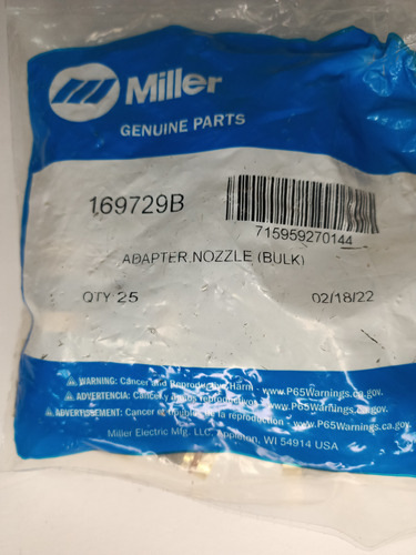 Miller 169729 Adaptador De Boquilla P/ M-25/ M-40