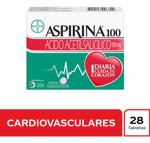 Aspirina 100 Mg Caja X 28 Tabletas