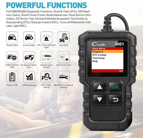 Imagen 4 de 10 de Escáner Automotriz Launch Creader 3001 Diagnóstico Luz Motor