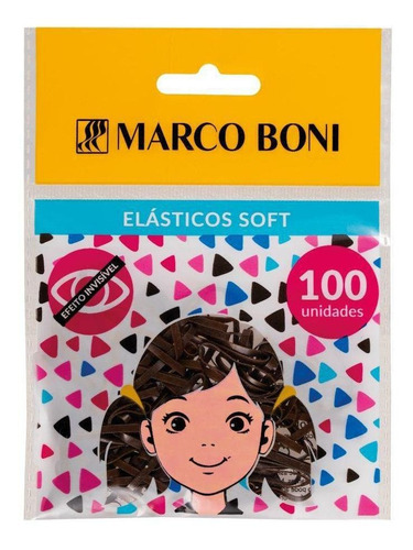 Elástico De Cabelo Soft Marrom Com 100 Unidades - Marco Boni