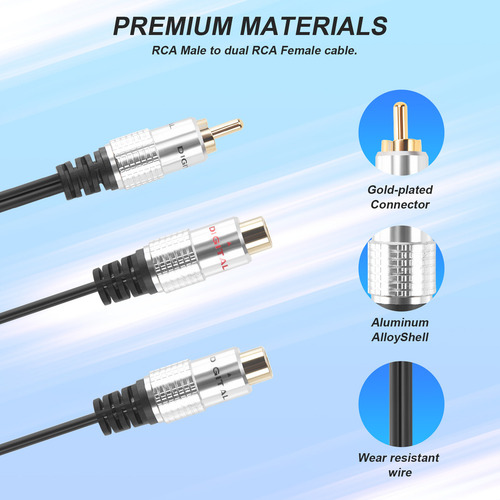 Adaptador De Metal Rca Hembra A Doble Macho De 2 Rca Chapado