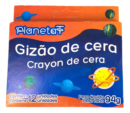 6 Caixas De Gizão De Cera 12 Cores Giz Atacado 94g Cor 12 Cores - Gizão