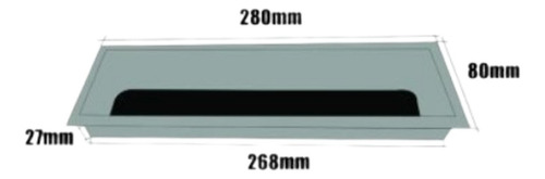Pasacables Rectangular Metalico 80x280 Con Felpa