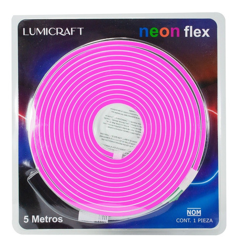 Manguera Lumi Led Neon 5mts Rosa(c/fuente 49480) (pack 2pz)