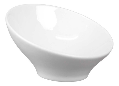 Bowl Tazon Inclinado De Porcelana 75 Ml Vencort - 6 Pzas Color Blanco