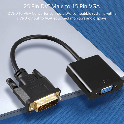 Cable Adaptador Queenly-dvi A Vga, Cable 1080p Dvi-d A Vga 2