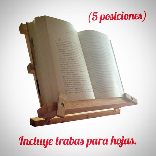 Imagen 3 de 9 de Atril Para Lectura Madera Eucalipto Soporte Libros Postura