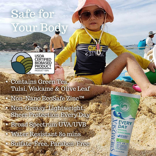 Protector Solar Mineral Para Niños Spf 45 Todos Los Días | P