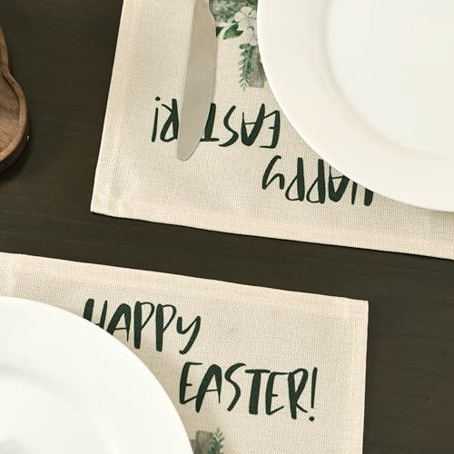 Manteles Individuales De Conejo De Pascua Huevos Set De 4 Pa