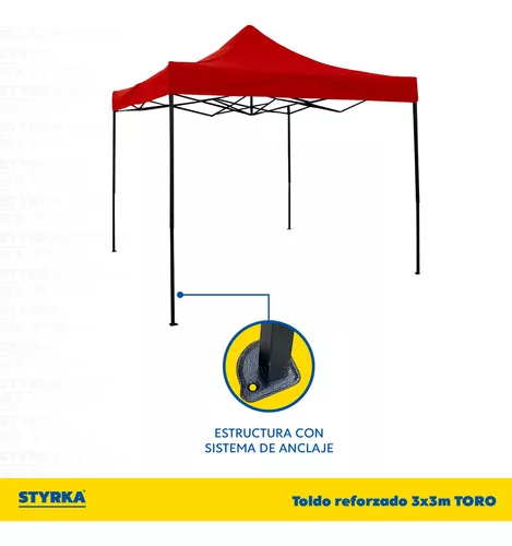 Toldo Blanco Reforzado Tipo Carpa Plegable 3x3m Impermeable