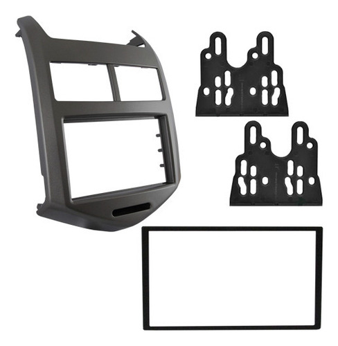 Moldura Painel 2din Chevrolet Sonic 2012 A 2018 Cinza Ch/jp