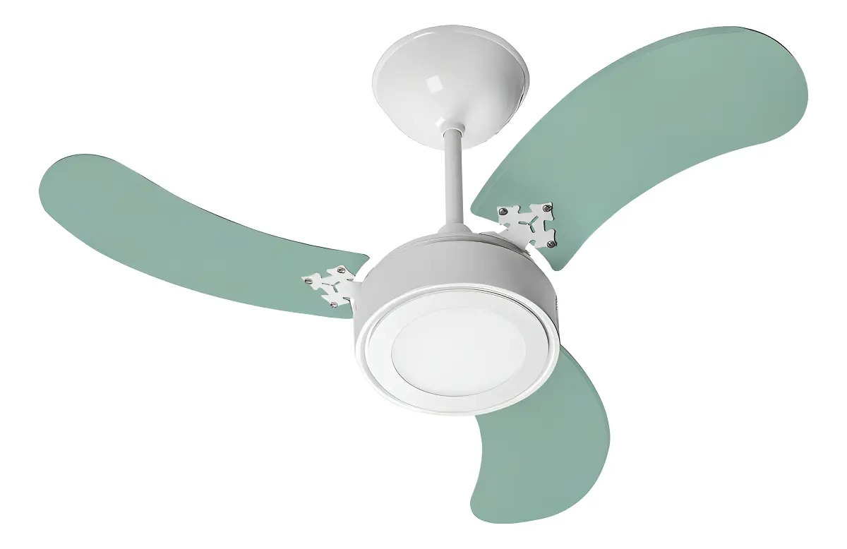Ventilador Teto New Led Colors Branco 3 Pás Vde 130 W