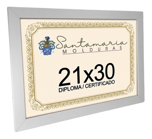 Moldura Porta Diploma Certificado A4 21x30 Branco