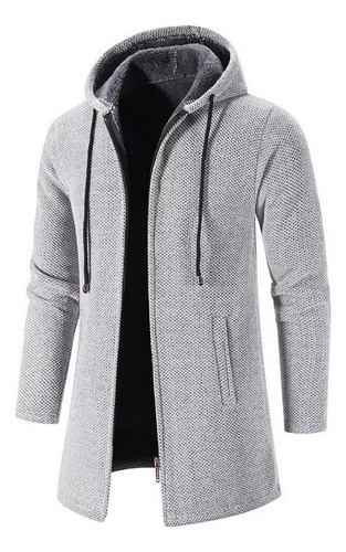 Chaqueta Larga De Cachemir Con Capucha Para Hombre [u]