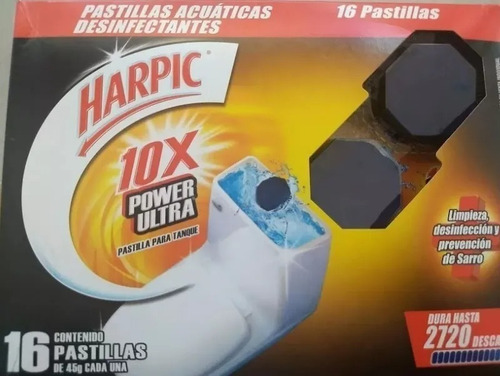 Desinfectante Pastilla Harpic Power Ultra 16 Pastillas Msi