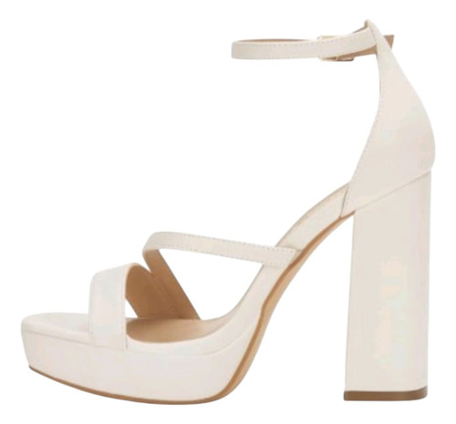 Sandalia Dama Alto 12cm Sintetico Hueso 318-5148 Andrea
