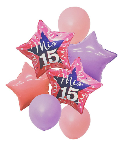 Kit Set Globo 15 Años Fiesta Feliz Cumpleaño Happy Birthday 