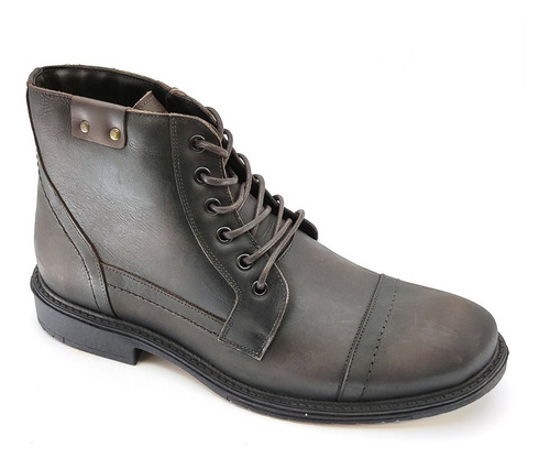 Bota Lombardino Color Marrón Oscuro Acordonada