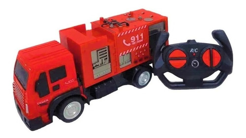 Camion Bombero A Radio Control 4 Funciones Jeg 53434 El Gato Color Rojo