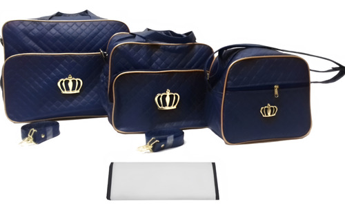 Kit 3 Bolsas Maternidade Enxoval Menina-menino Cor Azul-marinho