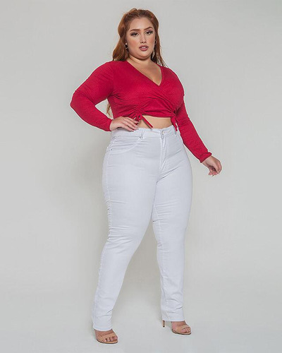 Calça Feminina Plus Size Skinny Blogueira Casual Premium