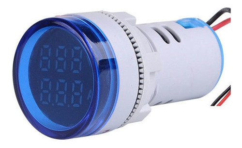 Volti-amperimetro Digital Azul Led, 22mm, 0-100a, Dlt