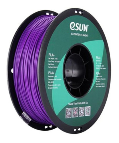 Imagen 1 de 1 de Filamento 3D PLA+ Esun de 1.75mm y 1kg purple