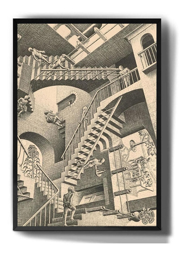 Quadro Decorativo Relatividade Artista Mc Escher Arte