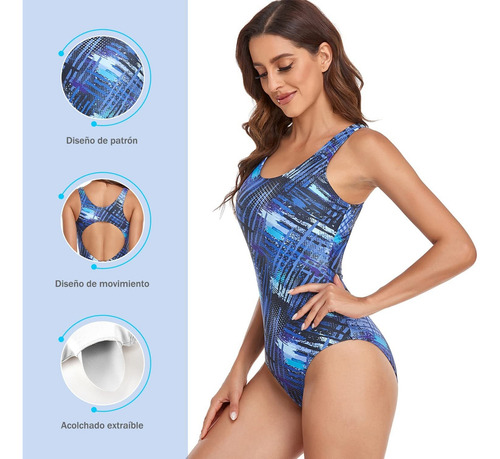 Para Traje De Baño Deportivo De Una Pieza Para Mujer