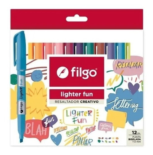 Resaltadores Filgo Lighter Fun Creativo Caja X12 Colores