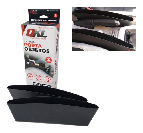 Porta Objetos Organizador Bolsillos Entre Asientos Auto X 2 Color Negro