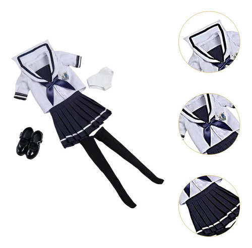 Traje De Uniforme De Colegiala A Escala 1:6, Ropa Para