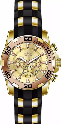 Relógio Invicta Pro Diver Mens Quartzo 50mm Gold Dial