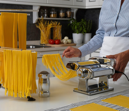 Máquina De Macarrão Marcato Atlas 150 Inox Com Motor + Nota