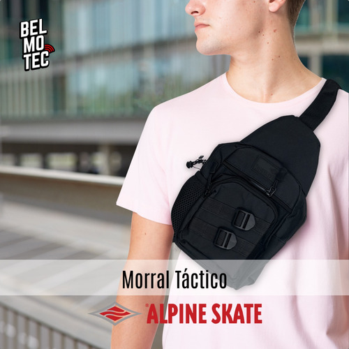 Bandolera Morral Tipo Mochila Regulable Extensible Reforzado Color Negro