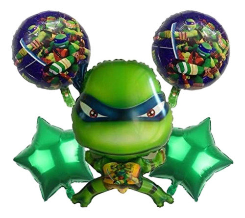 Kit 5 Globos Tortugas Ninja