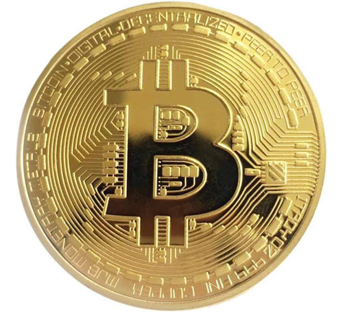 Moneda De Bitcoin Dorada/plateada Moneda De Bitcoins Física